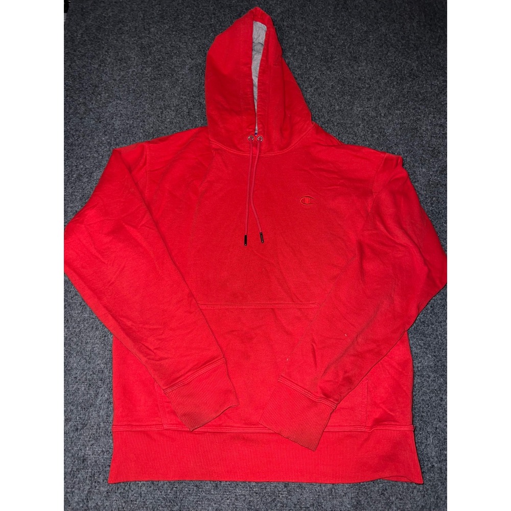 Champion Authentic Athleticwear Red Pullover Hoodie Size Medium Mens Sweatshirt